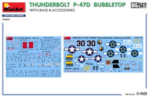 THUNDERBOLT P-47D BUBBLETOP WITH BASE & ACCESSORIES. BIG SET. Escala 1:48. Marca Miniart. Ref: 48018