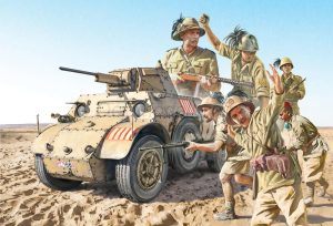 Autoblinda AB 41 with Bersaglieri El Alamein, 6 figuras. Escala 1:35. Marca Italeri. Ref: 6591, fue diseñado por Fiat-Ansaldo para su uso en los departamentos de exploración del Real Ejército Italiano 3 Autoblinda AB 41 with Bersaglieri El Alamein, 6 figuras. Escala 1:35. Marca Italeri. Ref: 6591