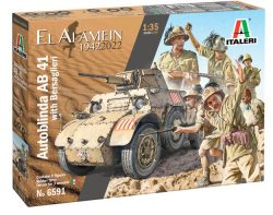 Autoblinda AB 41 with Bersaglieri El Alamein, 6 figuras. Escala 1:35. Marca Italeri. Ref: 6591