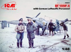 Bf 109F-4 with German Luftwaffe Personnel. 5 figuras. Escala 1:48. Marca ICM. Ref: 48804