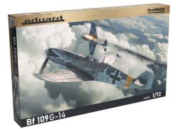 Bf 109G-14. Edición Profipack. Escala 1:72. Marca Eduard. Ref: 70161, es un modelo icónico de avión de caza alemán utilizado durante la Segunda Guerra Mundial.