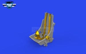 P-51B/ C seat Type 1 PRINT + cinturón. Escala: 1:48. Marca Eduard. Ref: 6481002