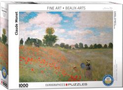 The Poppy Field, Claude Monet. Puzzle Horizontal, 1000 pz. Marca Eurographics. Ref: 6000-0826, captura una de las pinturas más icónicas de Monet