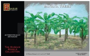 15 banana trees. Escala 1:72, altura entre 3.8cm y 6.4cm. Marca Pegasus. Ref: PG6509