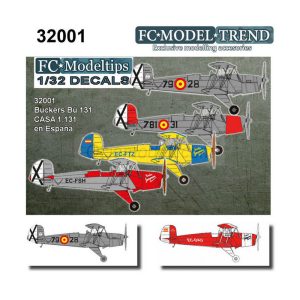 Bücker Bü 131 & CASA 1131 en España. Escala 1/32. Marca Fcmodeltips / Fcmodeltrend. Ref: 32001