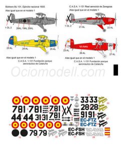 Bücker Bü 131 & CASA 1131 en España. Escala 1/32. Marca Fcmodeltips / Fcmodeltrend. Ref: 32001