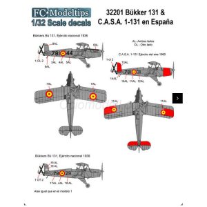 Bücker Bü 131 & CASA 1131 en España. Escala 1/32. Marca Fcmodeltips / Fcmodeltrend. Ref: 32001