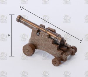 Cañón con cuñera madera 20 mm. 1 ud. Marca Amati. Ref: 415520, 4155/20