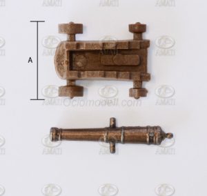 Cañón con cuñera madera 20 mm. 1 ud. Marca Amati. Ref: 415520, 4155/20