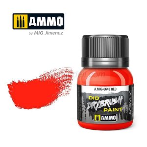DRYBRUSH ROJO. Bote 40 ml. Marca Ammo by Mig Jimenez. Ref: AMIG0643