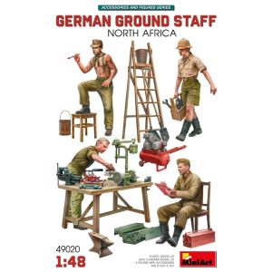 GERMAN GROUND STAFF w/ACCESSORIES. NORTH AFRICA. Escala 1:48. Marca Miniart. Ref: 49020