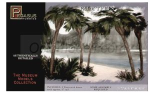 Palm Trees, 5uds, con base. Escala 1:72 a 1:87, altura 12cm. Marca Pegasus. Ref: PG6503