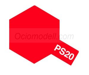 Spray FLUORESCENT RED Polycarbonate ( 86020 ). Bote 100 ml. Marca Tamiya. Ref: PS-20, PS20.