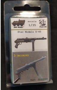 Subfusil Star Modelo Z-45, 2ud. 1:24. Marca BMR MODELS. Ref: 3D24001