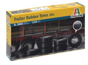 Trailer Rubber Tyres. 8uds. Escala 1:24. Marca Italeri. Ref: 3890