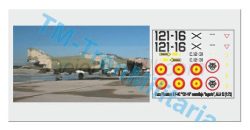 Calcas para el Caza Phantom II F-4C "121-16", "camuflaje "lagarto", ALA 12. Escala 1:72. Marca Trenmilitaria. Ref: 000_8741