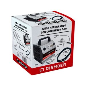 Juego Aerográfico Dismoer con Compresor Compacto con regulador D-40. Marca Dismoer. Ref: 26104