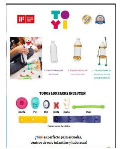 Pack básico 64 piezas. Kit de juego creativo sin instrucciones, reciclando. Marca Toyi. Ref: TO64