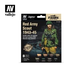 Red Army Scout 1943-45. 8 Botes 17 ml + Alpine Miniature. Marca Vallejo. Ref: 70248, 70.248