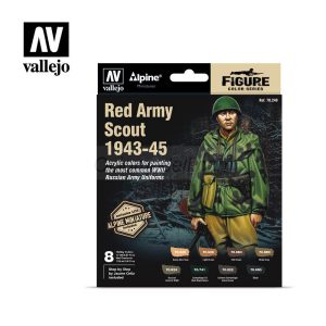 Red Army Scout 1943-45. 8 Botes 17 ml + Alpine Miniature. Marca Vallejo. Ref: 70248, 70.248