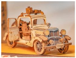 VINTAGE CAR, Wooden Puzzle 3D. Kit de montaje sin Adhesivo. Marca Robotime. Ref: TG504