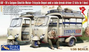 60‘~70’s Saigon Shuttle Motor-Tricycle Depot and a take break drive. Escala 1:35. Marca Gecko Models. Ref: 35GM0113