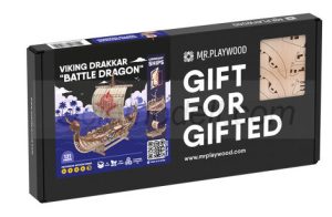 Barco Drakkar Vikingo "Battle Dragon" con 131pz, madera contrachapada. Marca Mr.playwood. Ref: 10113