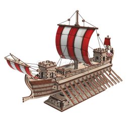 Barco Trirreme del Emperador "Black Scorpion" con 266pz, madera contrachapada. Marca Mr.playwood. Ref: 10112