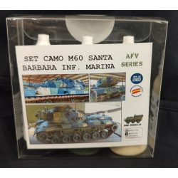 Set de 3 Acrilicos, Set CAMO M60 SANTA BARBARA, Inf. Marina. Bote 17 ml. Marca BMR MODELS. Ref: MSB