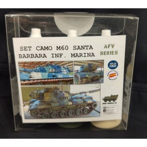 Set de 3 Acrilicos, Set CAMO M60 SANTA BARBARA, Inf. Marina. Bote 17 ml. Marca BMR MODELS. Ref: MSB