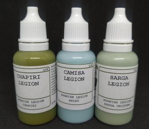 Set de 3 Acrilicos, UNIFORME LEGION. Bote 17 ml. Marca BMR MODELS Ref: SETLEGION