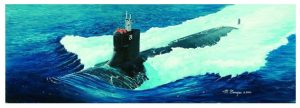 Submarino USS SSN-21 Sea Wolf Ataque. Escala: 1:144. Marca: Trumpeter. Ref: 05904