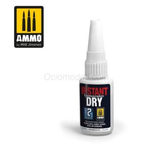 Pegamento de Secado Instantáneo. Bote 21ml. Marca Ammo by Mig Jimenez. Ref: AMIG8046