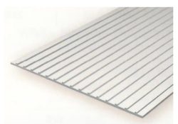 Plancha techo metalico 1.00 profundidad y 12.70 distancia entre surcos, 15 x 30 mm. De Estireno. Marca Evergreen. Ref: 4524