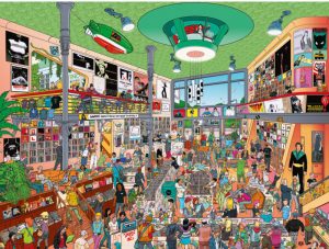 Tienda de registros, Records Store, 1500 pz. Puzzle Vertical. Marca Heye. Ref: 30086 3 Tienda de registros, Records Store, 1500 pz. Puzzle Vertical. Marca Heye. Ref: 30086