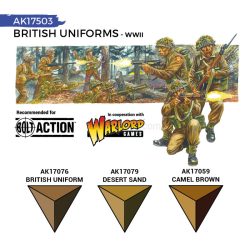 BRITISH WWII UNIFORMS – QUICK GEN SET. 3 Botes de 18 ml. Marca AK Interactive. Ref: AK17503
