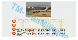 Calcas del Avión AIRBUS A330 MRTT "452-03" decoración "gris EJERCITO DEL AIRE". Escala 1:72. Marca Trenmilitaria. Ref: 000_8983