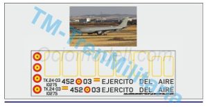 Calcas del Avión AIRBUS A330 MRTT "452-03" decoración "gris EJERCITO DEL AIRE". Escala 1:72. Marca Trenmilitaria. Ref: 000_8983