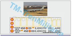 Calcas del Avión AIRBUS A330 MRTT "452-03" decoración "gris EJERCITO DEL AIRE". Escala 1:72. Marca Trenmilitaria. Ref: 000_8983