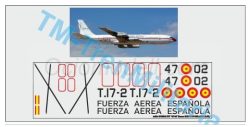 Calcas del Avión BOEING 707 "47-02" decoración "blanco EJERCITO DEL AIRE". Escala 1:72. Marca Trenmilitaria. Ref: 000_8984