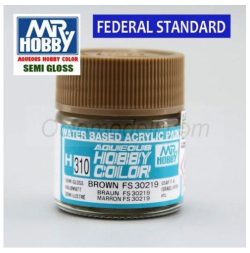 Mr.HOBBY AQUEOUS COLOR, Brown FS30219 (Semi-gloss) US. Bote 10 ml. Marca MR.Hobby. Ref: H310, 310