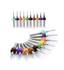 Estuche de 10 Mini brocas PCB para Dremell, 0,1 mm, Carburo. Marca Ociomodell