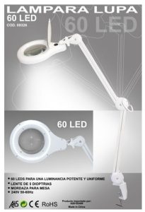Lupa Flexo con luz de leds 5 dioptrias. Marca Dismoer. Ref: 19526.
